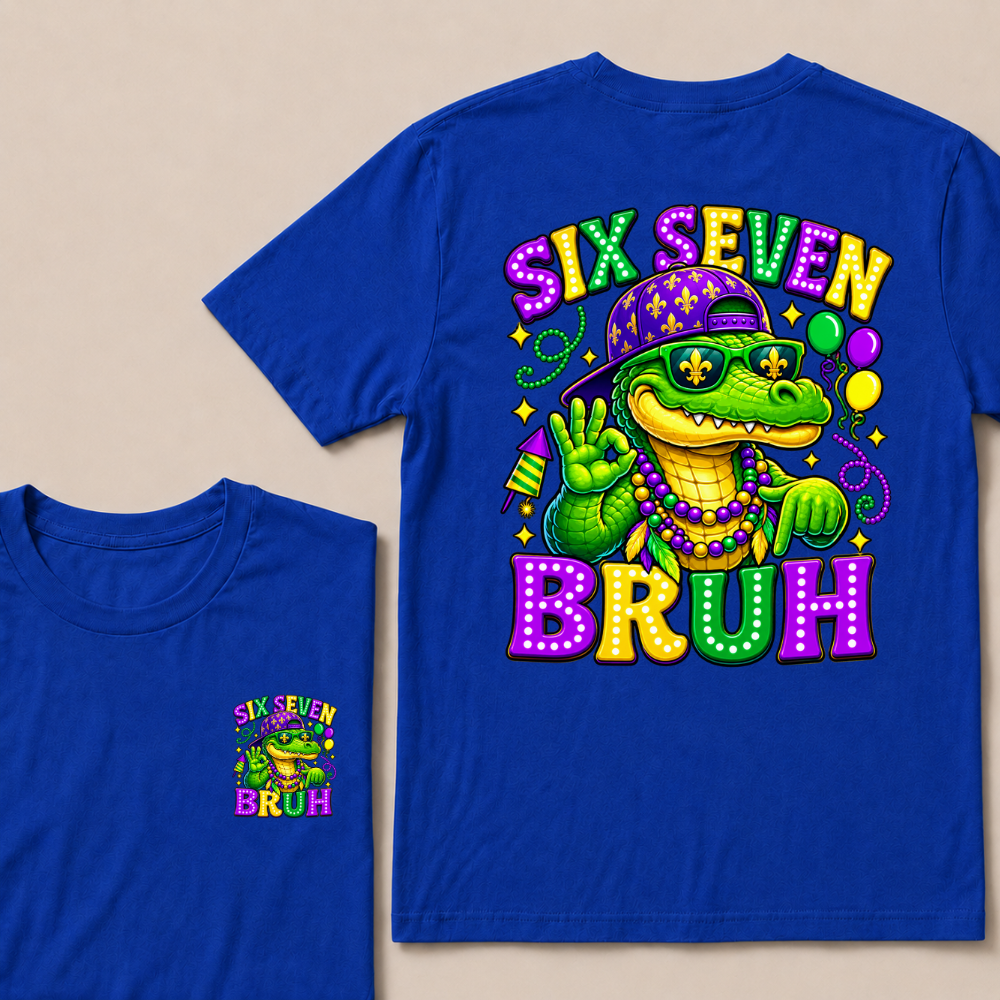 Mardi Gras Six Seven Bruh Mardigator Alligator 6 7 T Shirt
