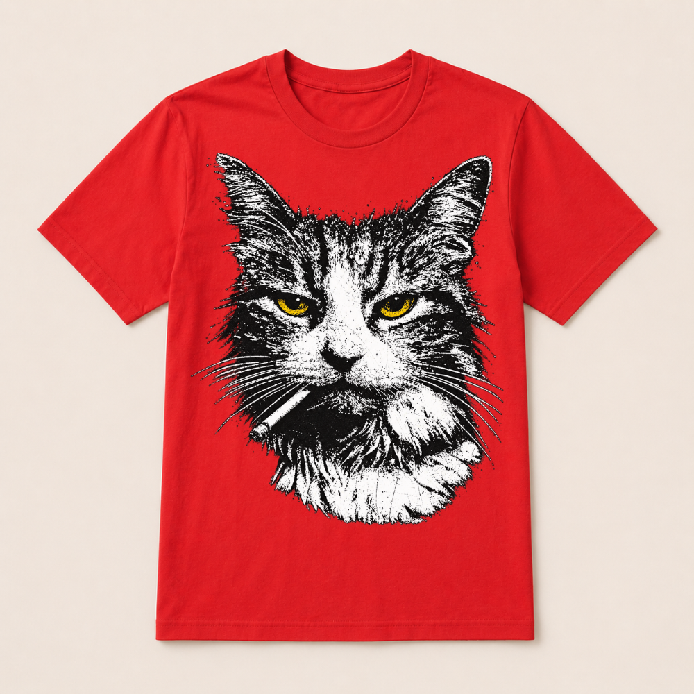Funny Cool Cat Smoking Funny Meme Cigarette Cat Gang Vintage Cigar T Shirt