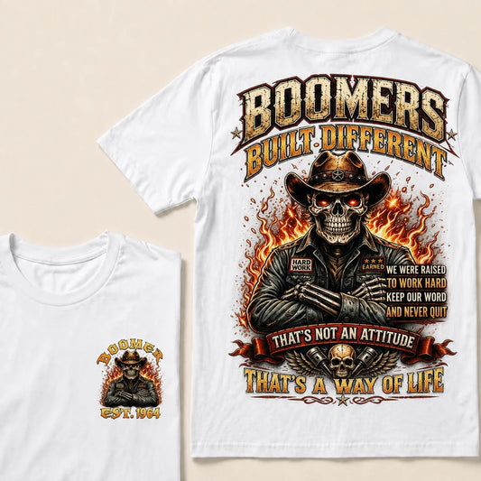 Boomers Built Different That's Not An Attitude That's A Way Of Life Custom Year T-shirt