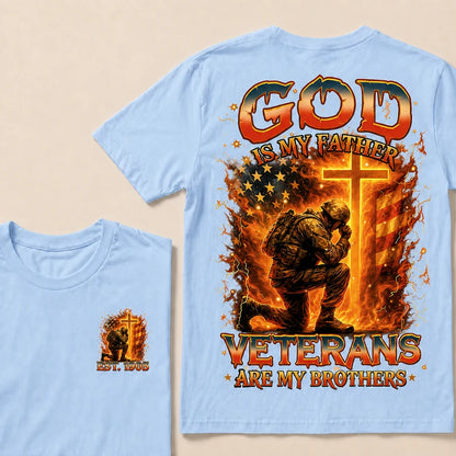 God Is My Father Veterans Are My Brothers Custom Year T-shirt
