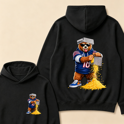 Bear with Cheese Grater Hat and Sunglasses Hoodie