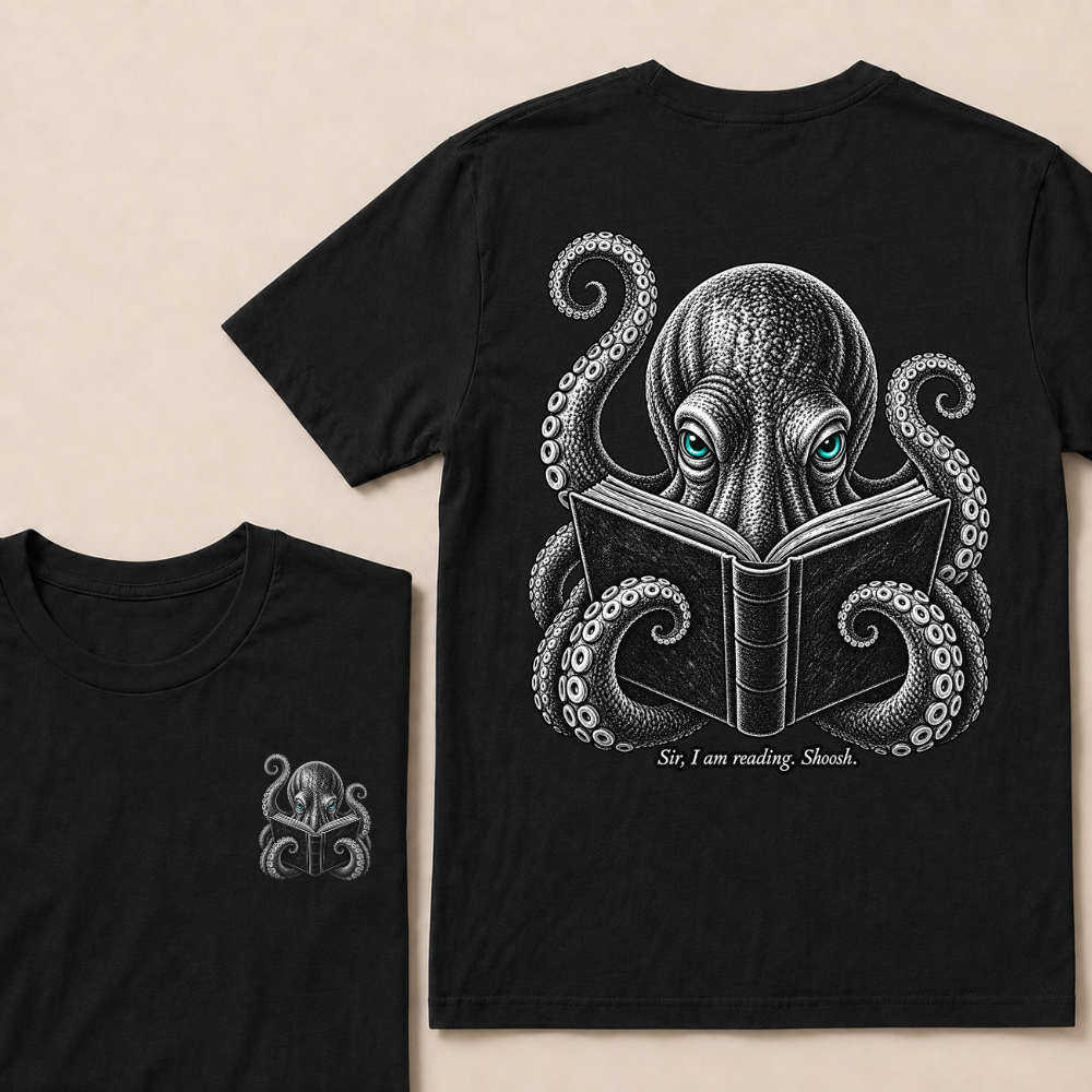 Sir I Am Reading Shoosh Octopus Book Lover Reader T Shirt
