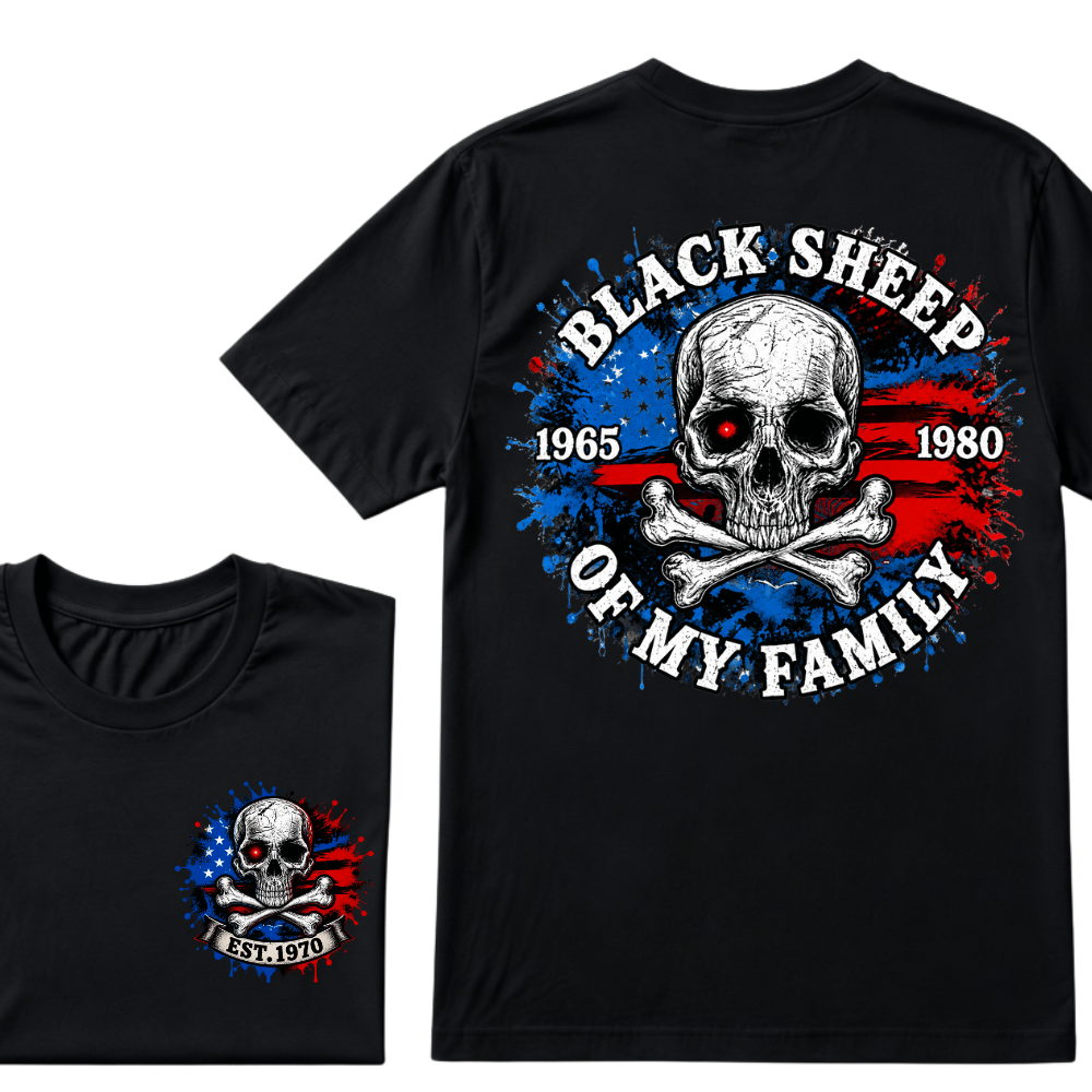 Black Sheep Of My Family T-Shirt,Custom EST.Year Customize GenX Rebel Spirit Shirt