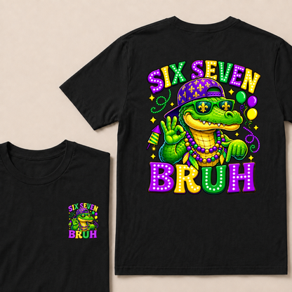 Mardi Gras Six Seven Bruh Mardigator Alligator 6 7 T Shirt
