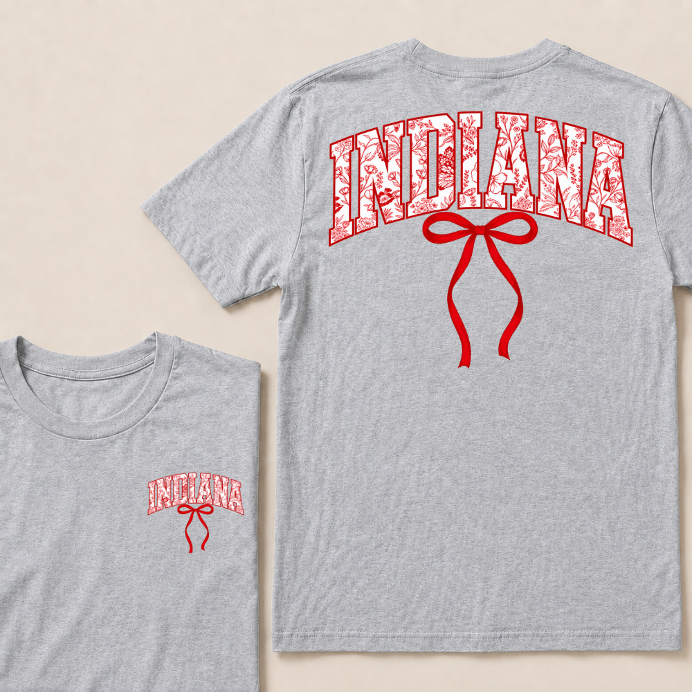 Indiana Vintage Athletic Sports Red Coquette Bow 80s 90s T Shirt