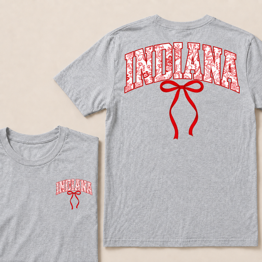 Indiana Vintage Athletic Sports Red Coquette Bow 80s 90s T Shirt