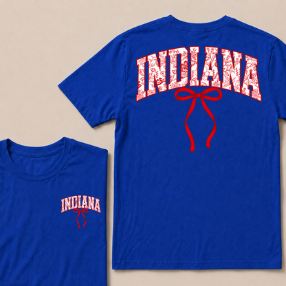 Indiana Vintage Athletic Sports Red Coquette Bow 80s 90s T Shirt
