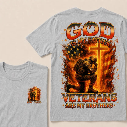 God Is My Father Veterans Are My Brothers Custom Year T-shirt