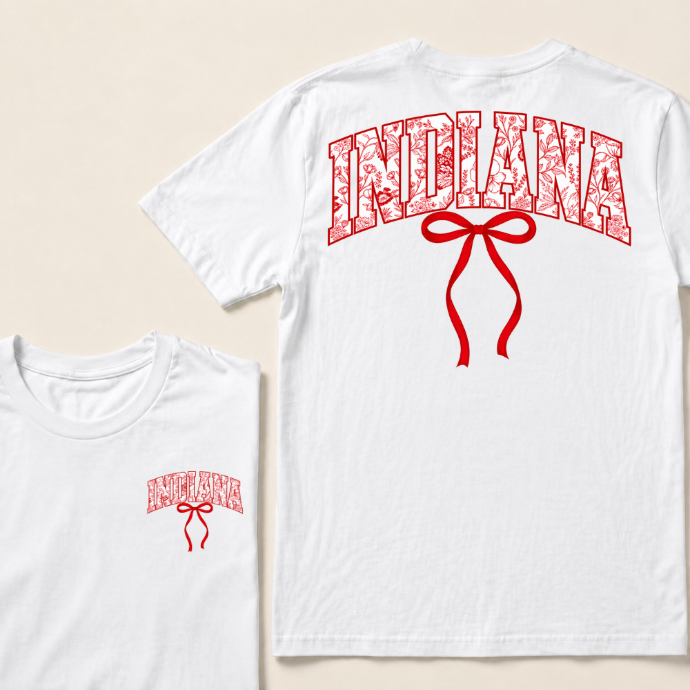 Indiana Vintage Athletic Sports Red Coquette Bow 80s 90s T Shirt