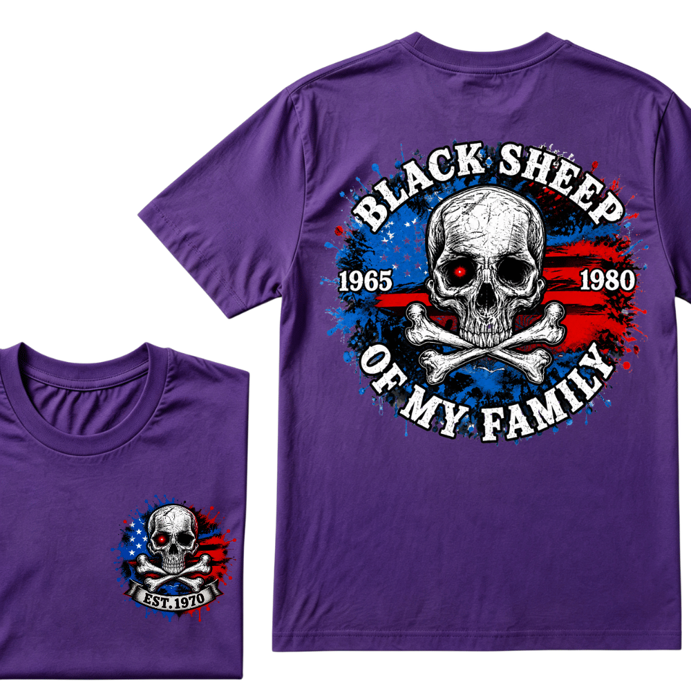 Black Sheep Of My Family T-Shirt,Custom EST.Year Customize GenX Rebel Spirit Shirt