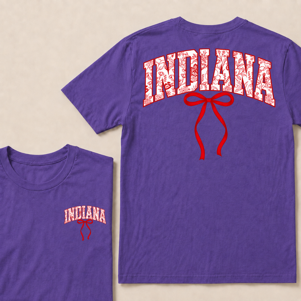 Indiana Vintage Athletic Sports Red Coquette Bow 80s 90s T Shirt