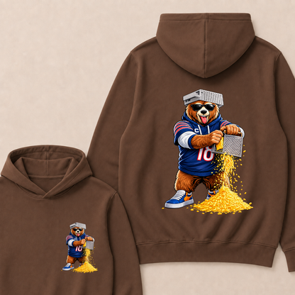 Bear with Cheese Grater Hat and Sunglasses Hoodie