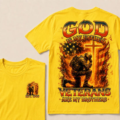 God Is My Father Veterans Are My Brothers Custom Year T-shirt