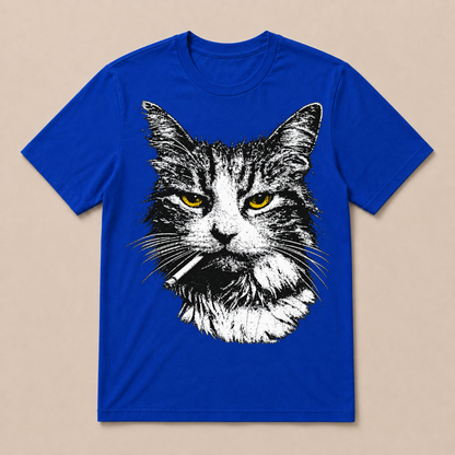 Funny Cool Cat Smoking Funny Meme Cigarette Cat Gang Vintage Cigar T Shirt