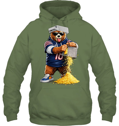 Bear with Cheese Grater Hat and Sunglasses Hoodie