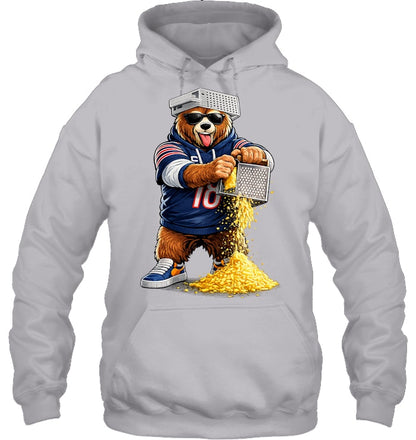Bear with Cheese Grater Hat and Sunglasses Hoodie