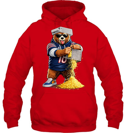 Bear with Cheese Grater Hat and Sunglasses Hoodie