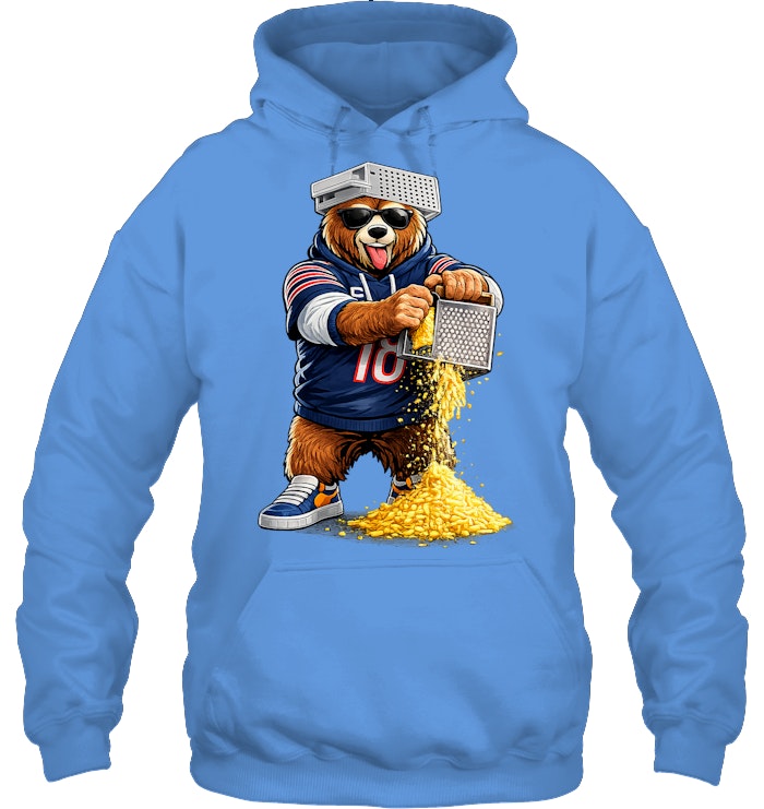 Bear with Cheese Grater Hat and Sunglasses Hoodie