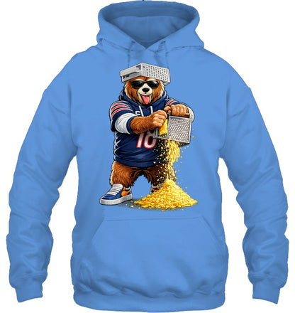 Bear with Cheese Grater Hat and Sunglasses Hoodie