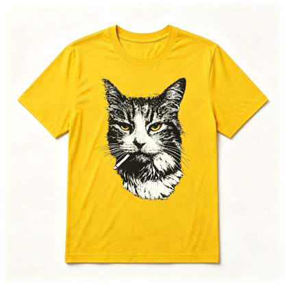 Funny Cool Cat Smoking Funny Meme Cigarette Cat Gang Vintage Cigar T Shirt