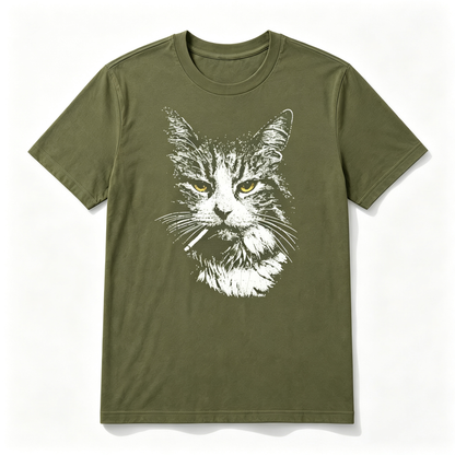 Funny Cool Cat Smoking Funny Meme Cigarette Cat Gang Vintage Cigar T Shirt
