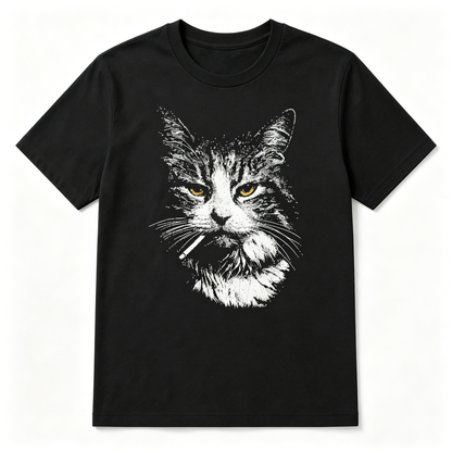 Funny Cool Cat Smoking Funny Meme Cigarette Cat Gang Vintage Cigar T Shirt